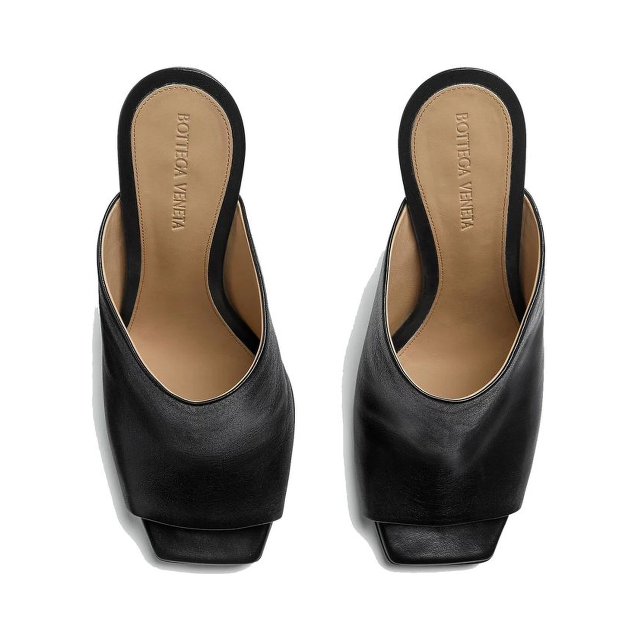 Black Lamb Leather Mules