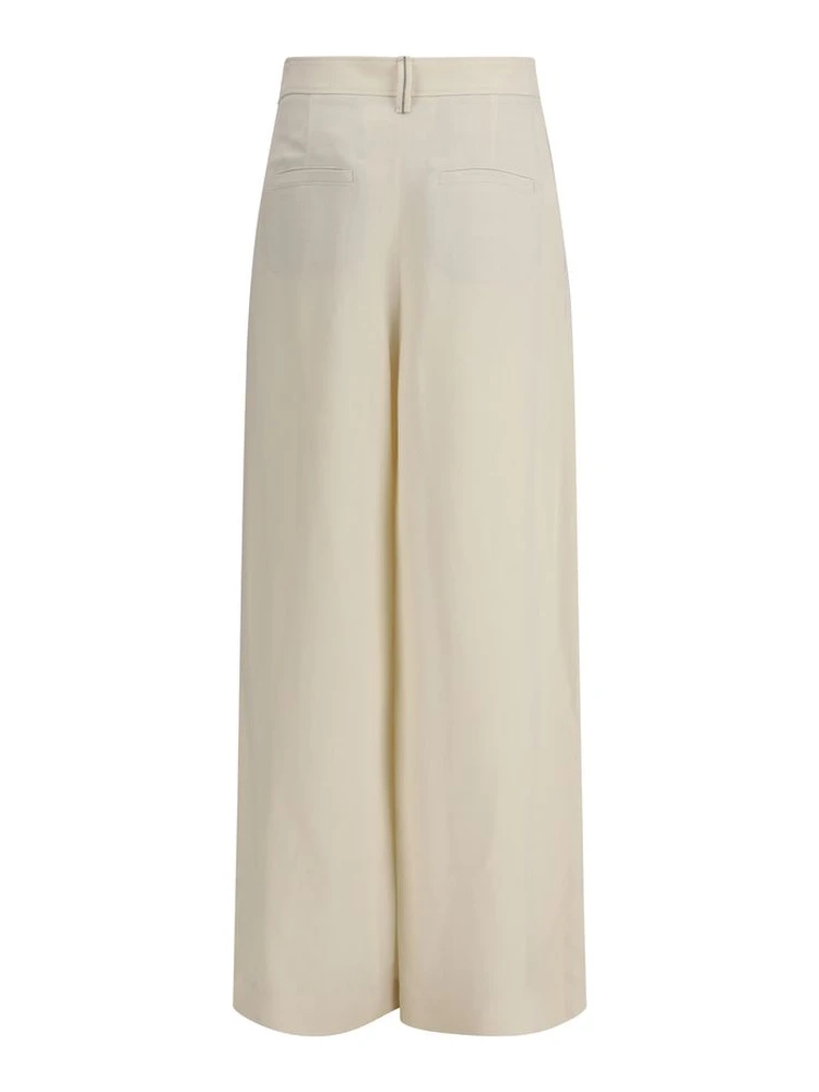 Cream Viscose Casual Pants alternative