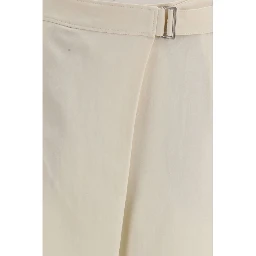 Cream Viscose Casual Pants