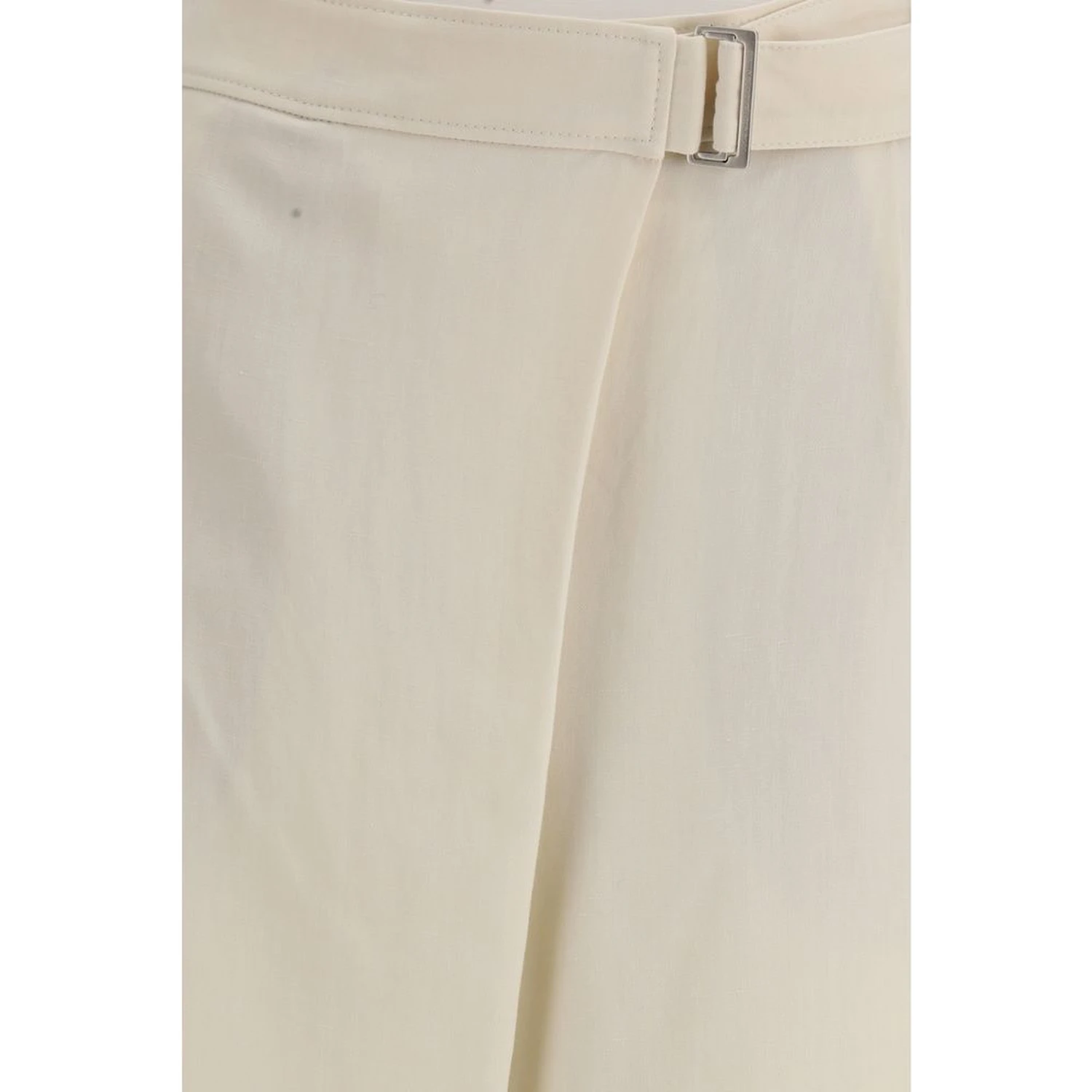 Cream Viscose Casual Pants