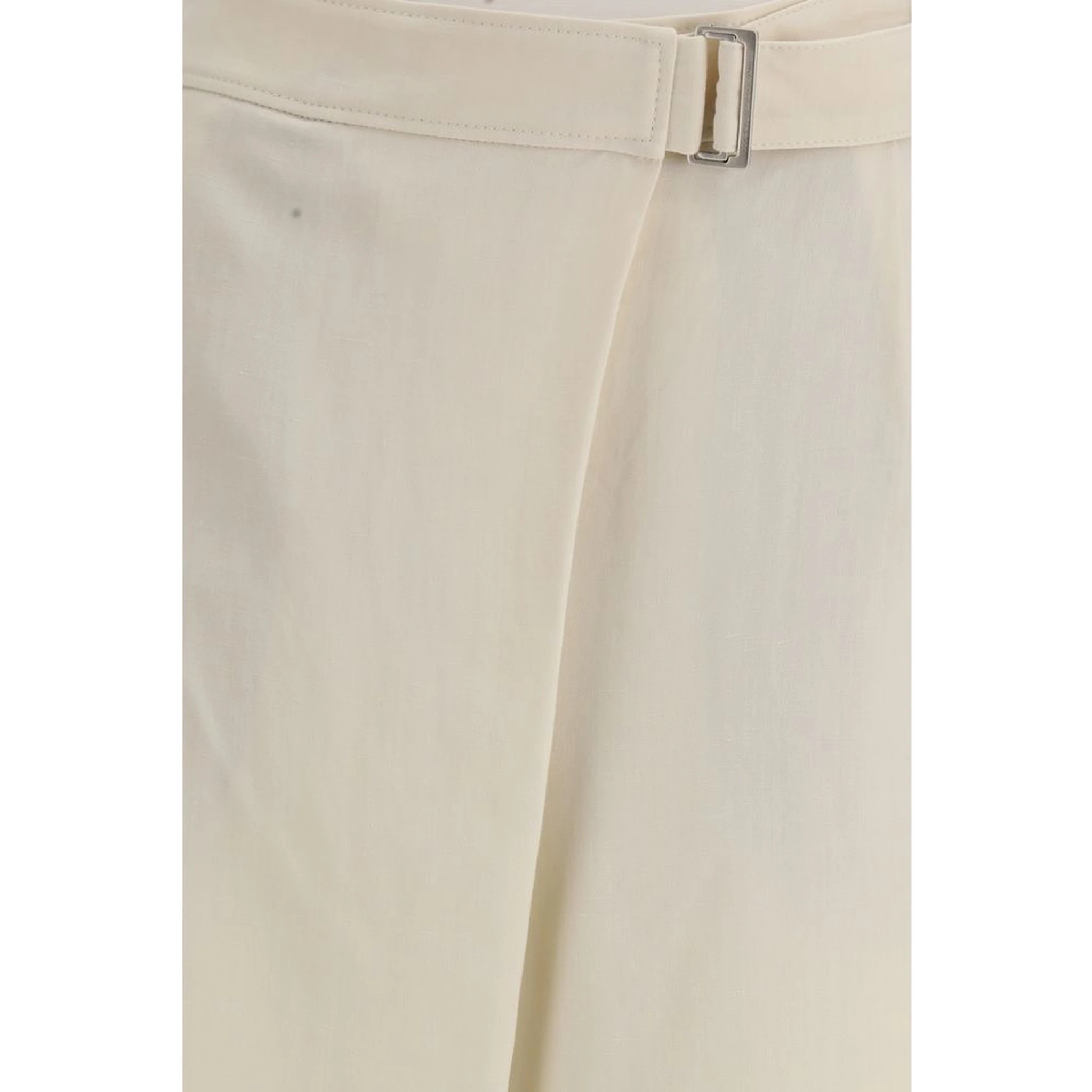 Cream Viscose Casual Pants