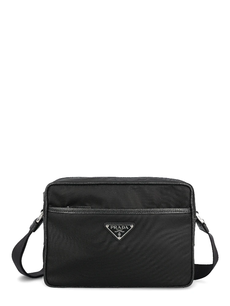 Re-Nylon and Saffiano leather shoulder bag