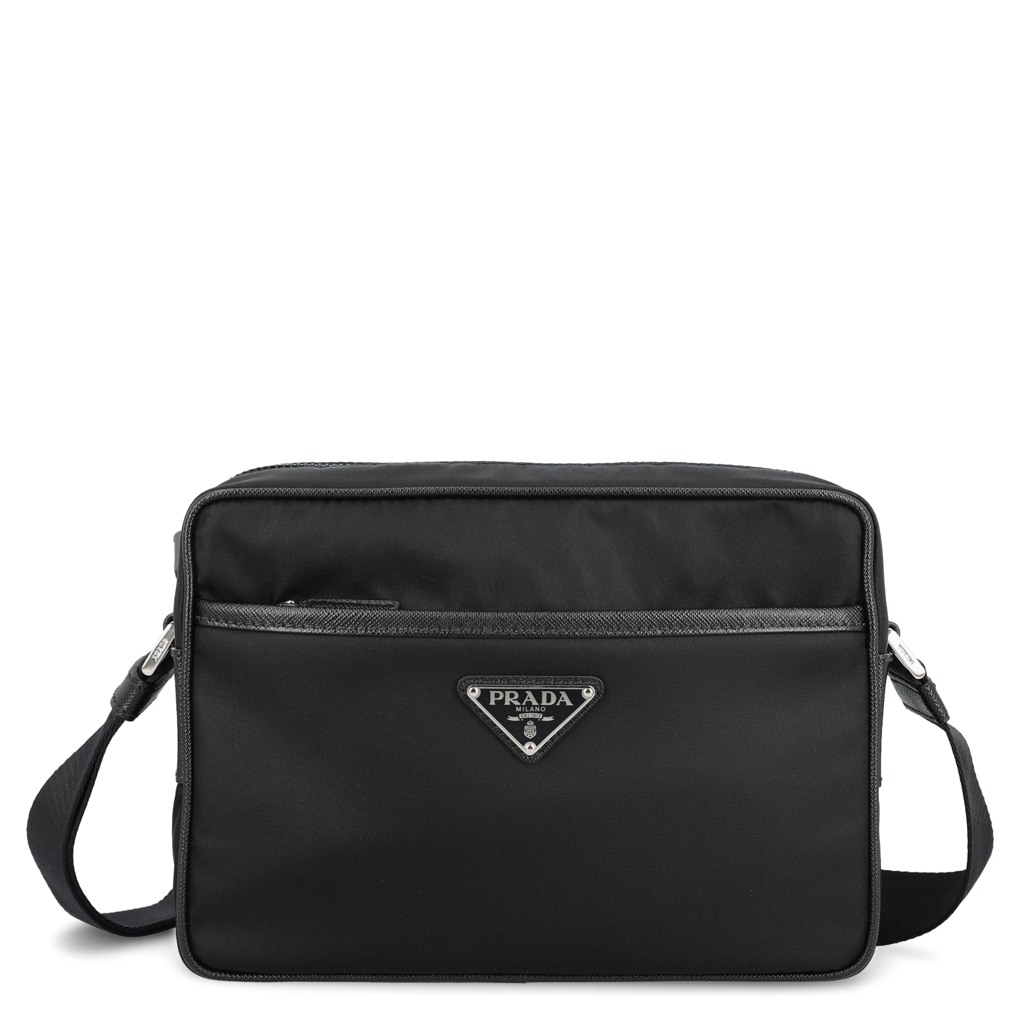 Re-Nylon and Saffiano leather shoulder bag