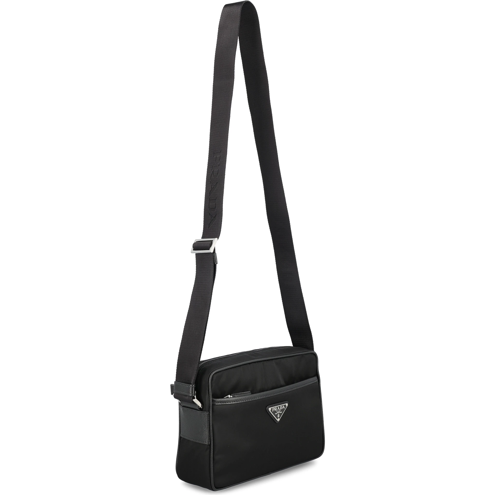 Re-Nylon and Saffiano leather shoulder bag