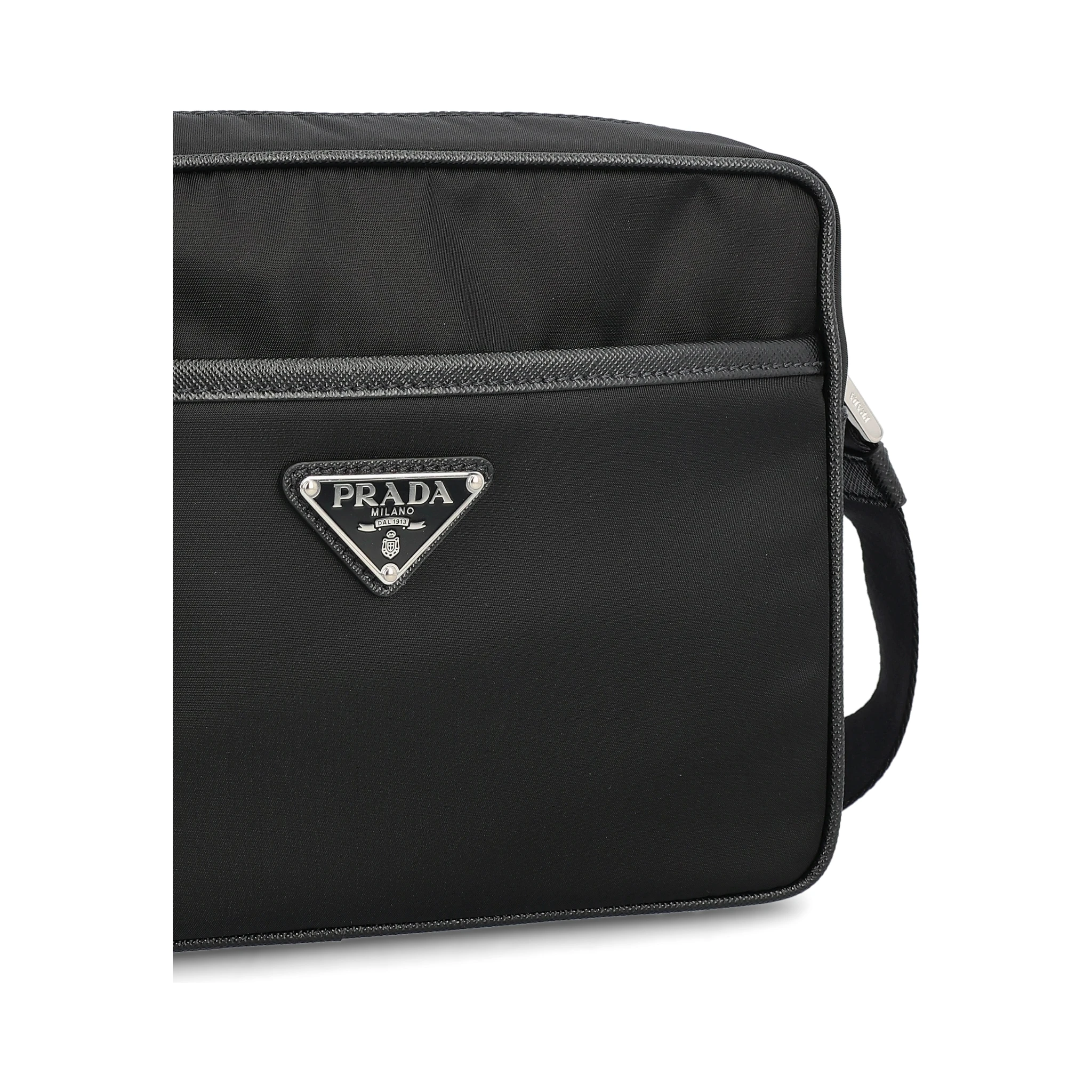 Re-Nylon and Saffiano leather shoulder bag