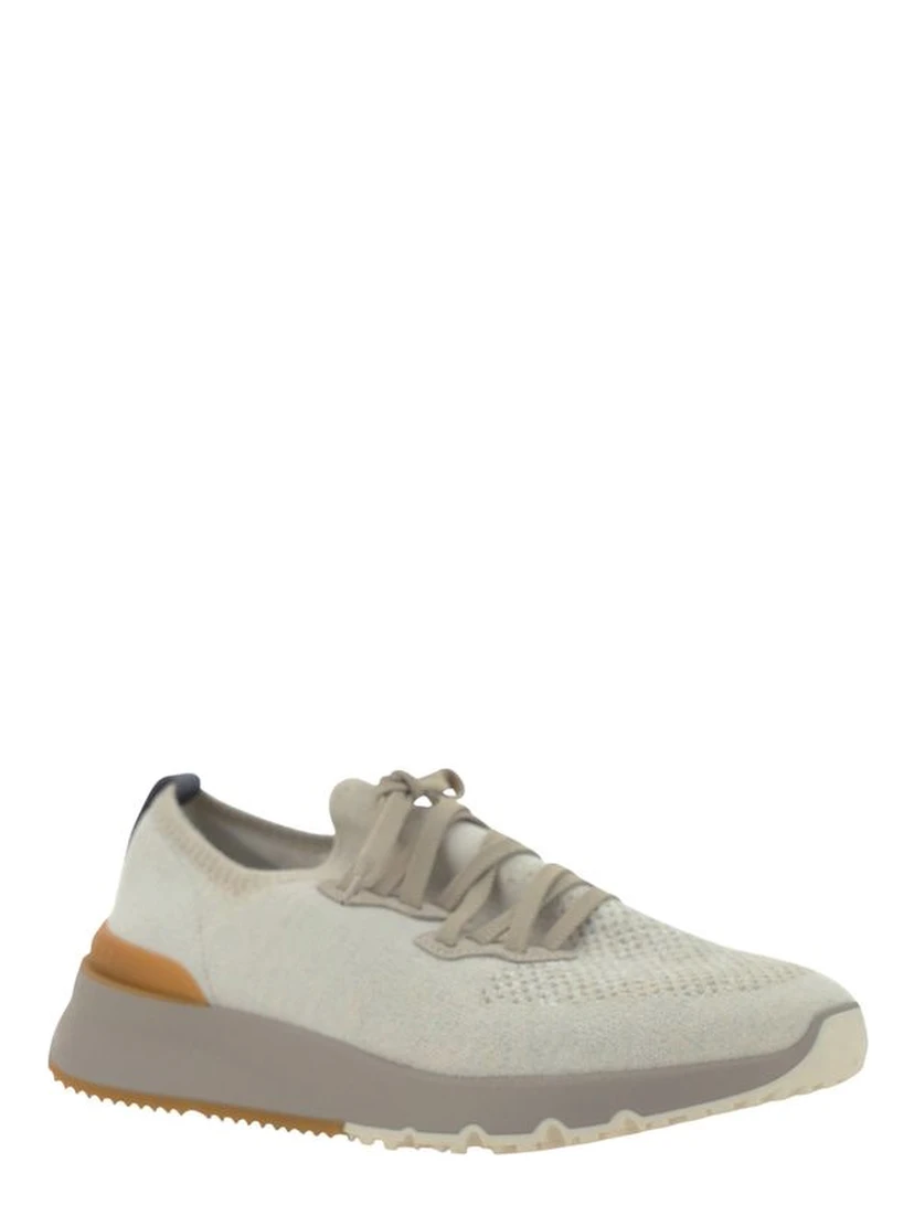 White Cotton Athletic Sneakers