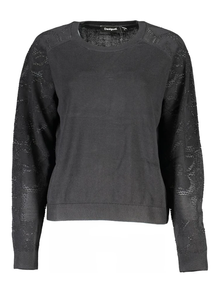 Black Cotton Women Sweater