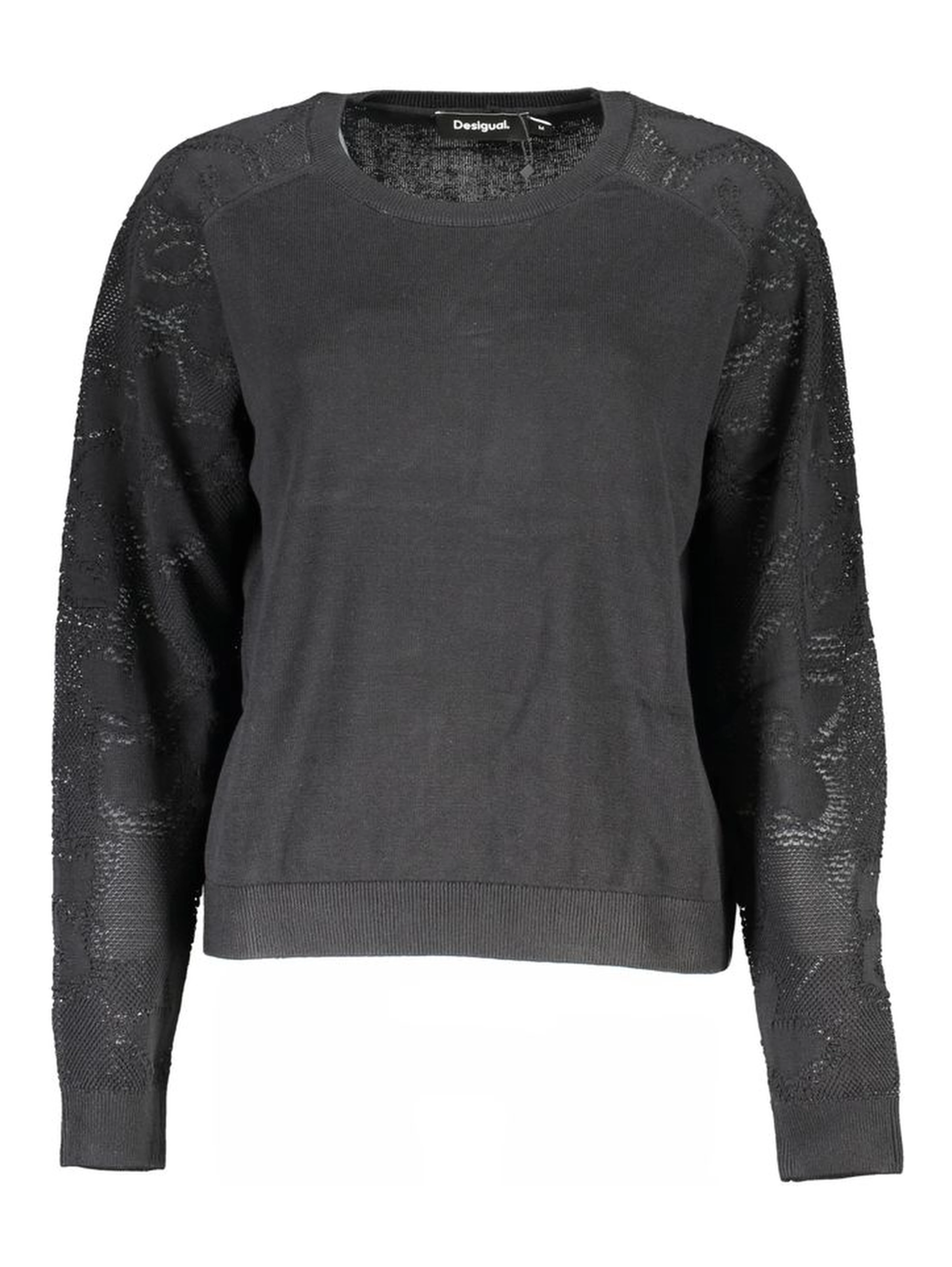 Black Cotton Women Sweater