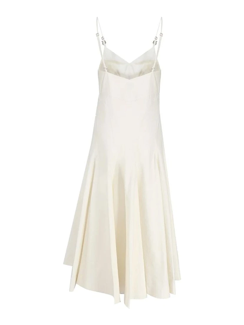 فستان قطني أبيض كاجوال