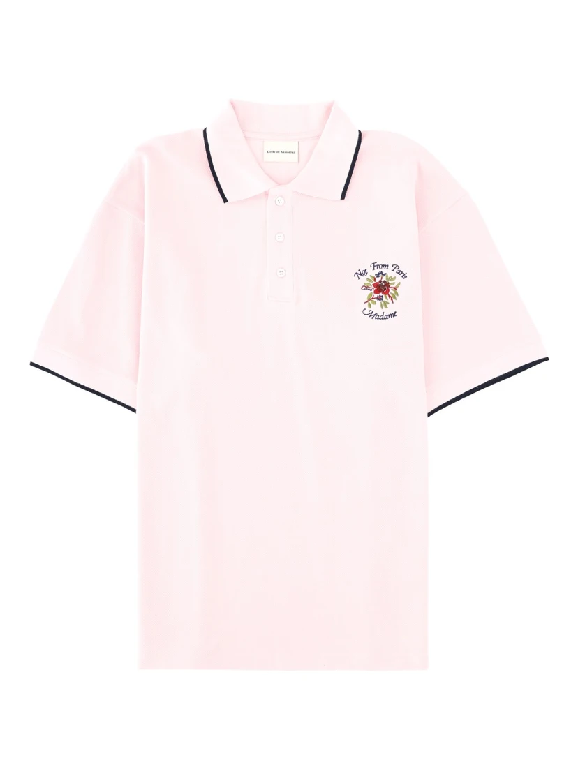 "SLOGAN ROSE" POLO SHIRT