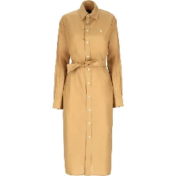 COTTON AND LINEN MIDI DRESS