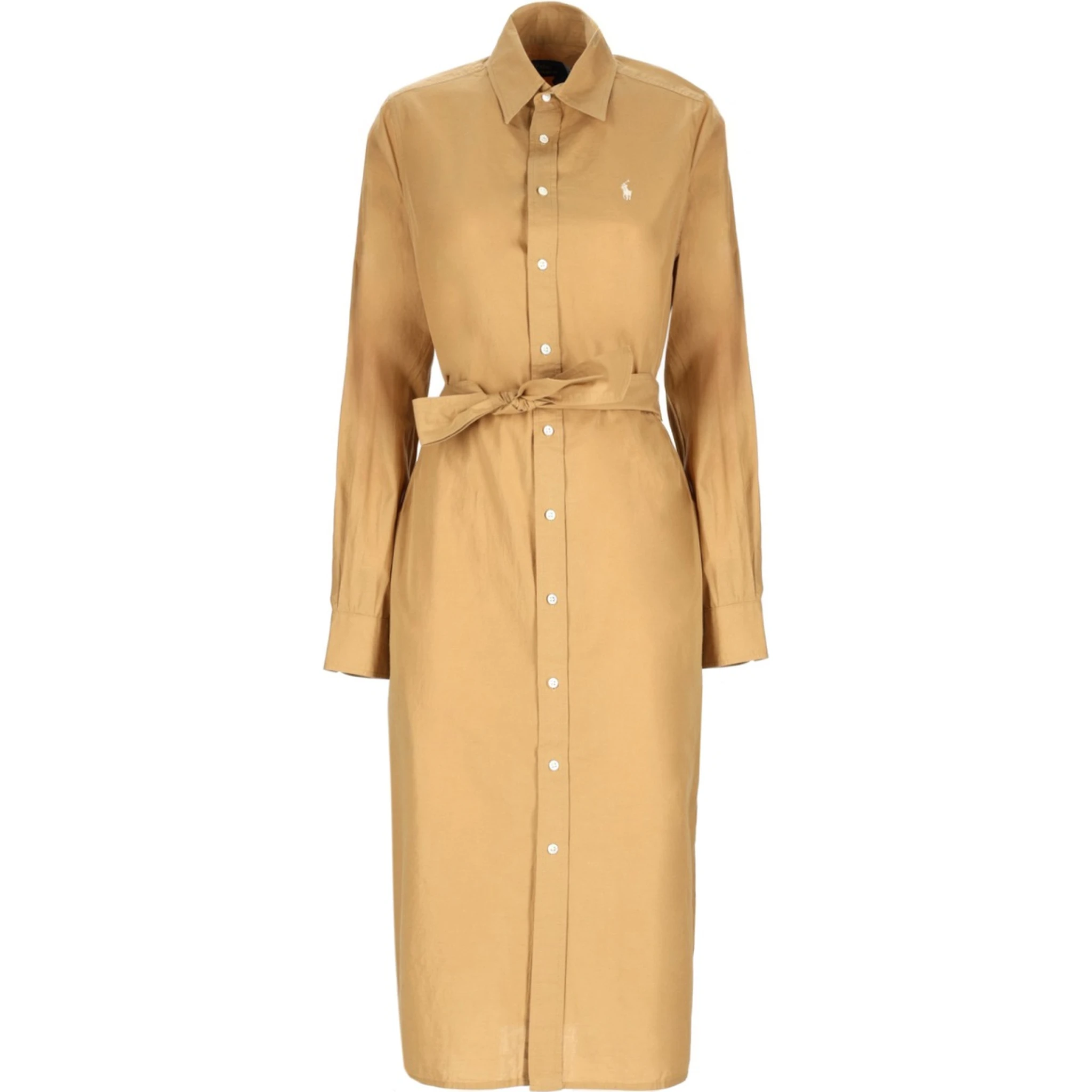 COTTON AND LINEN MIDI DRESS