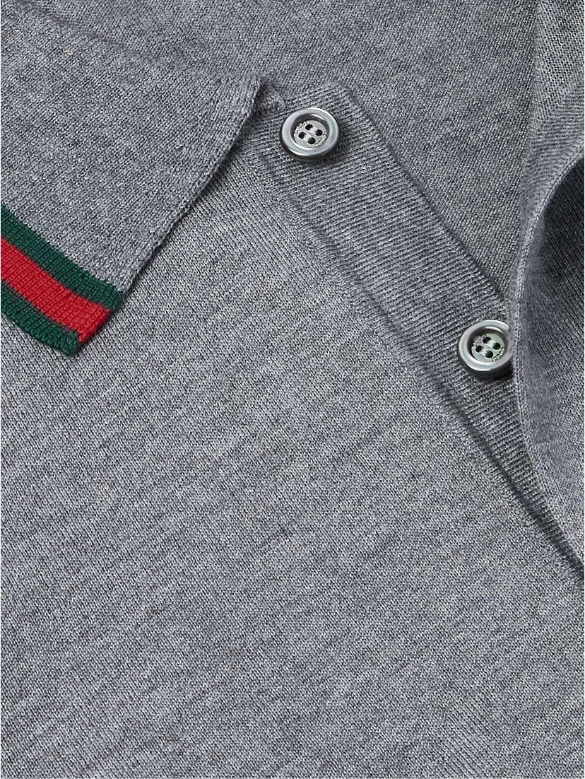 Short sleeves polo shirt in wool