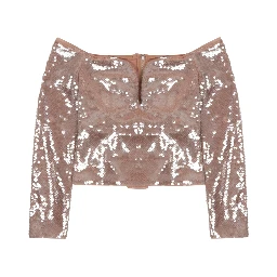 SEQUINED SLEEVELESS TOP