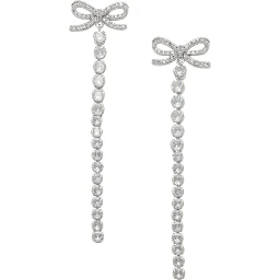 CRYSTAL BOW DROPLET EARRINGS