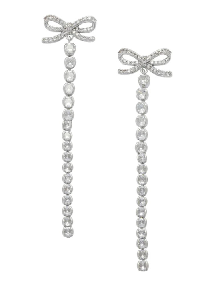 CRYSTAL BOW DROPLET EARRINGS