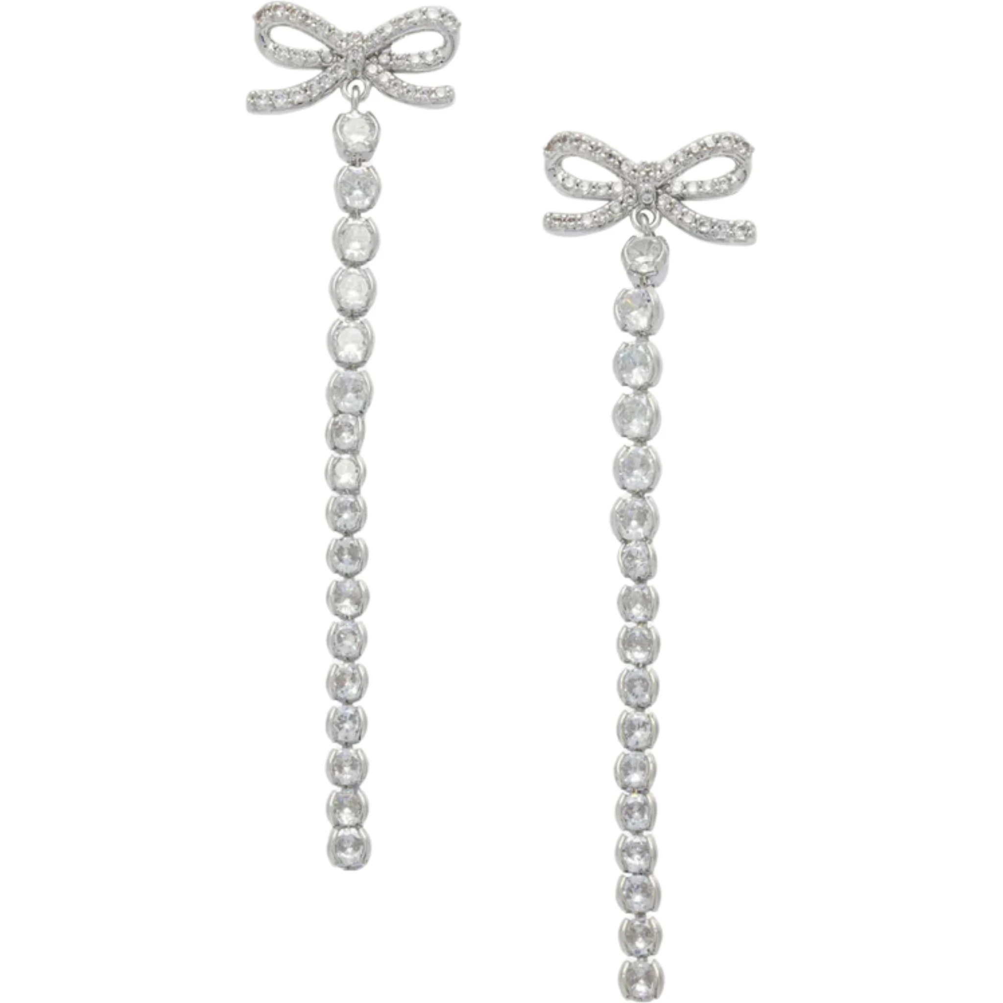 CRYSTAL BOW DROPLET EARRINGS