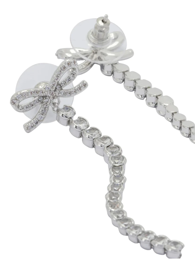 CRYSTAL BOW DROPLET EARRINGS