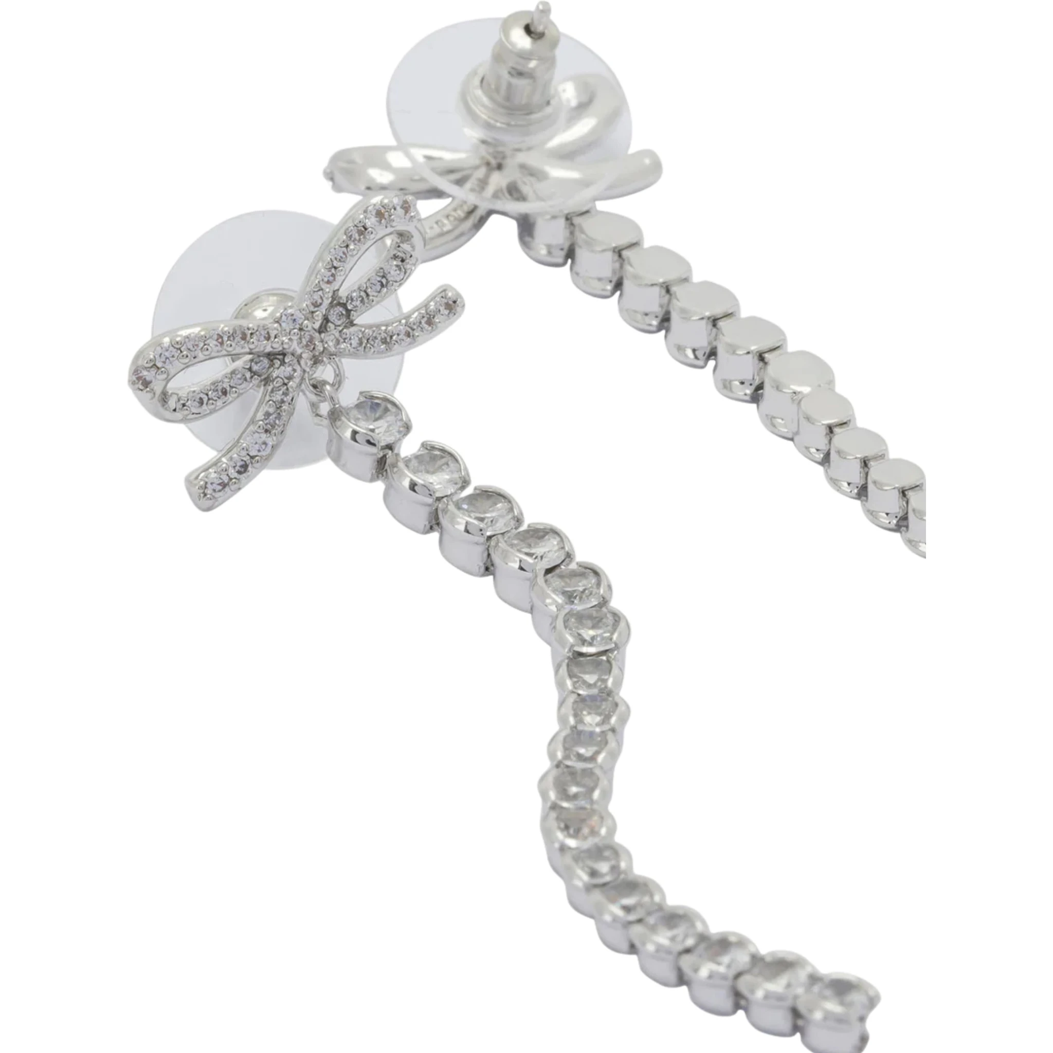 CRYSTAL BOW DROPLET EARRINGS