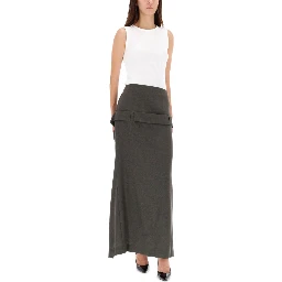 DECONSTRUCTED SKIRT WITH MARTINGALE DETAIL