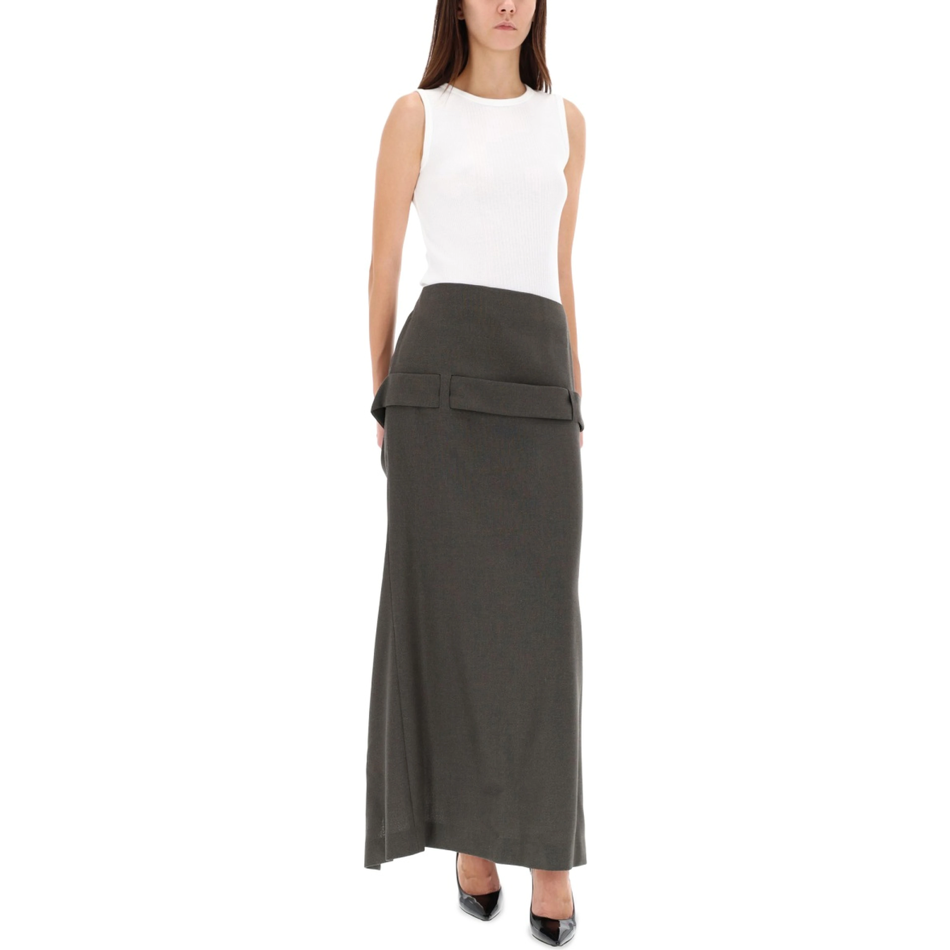 DECONSTRUCTED SKIRT WITH MARTINGALE DETAIL