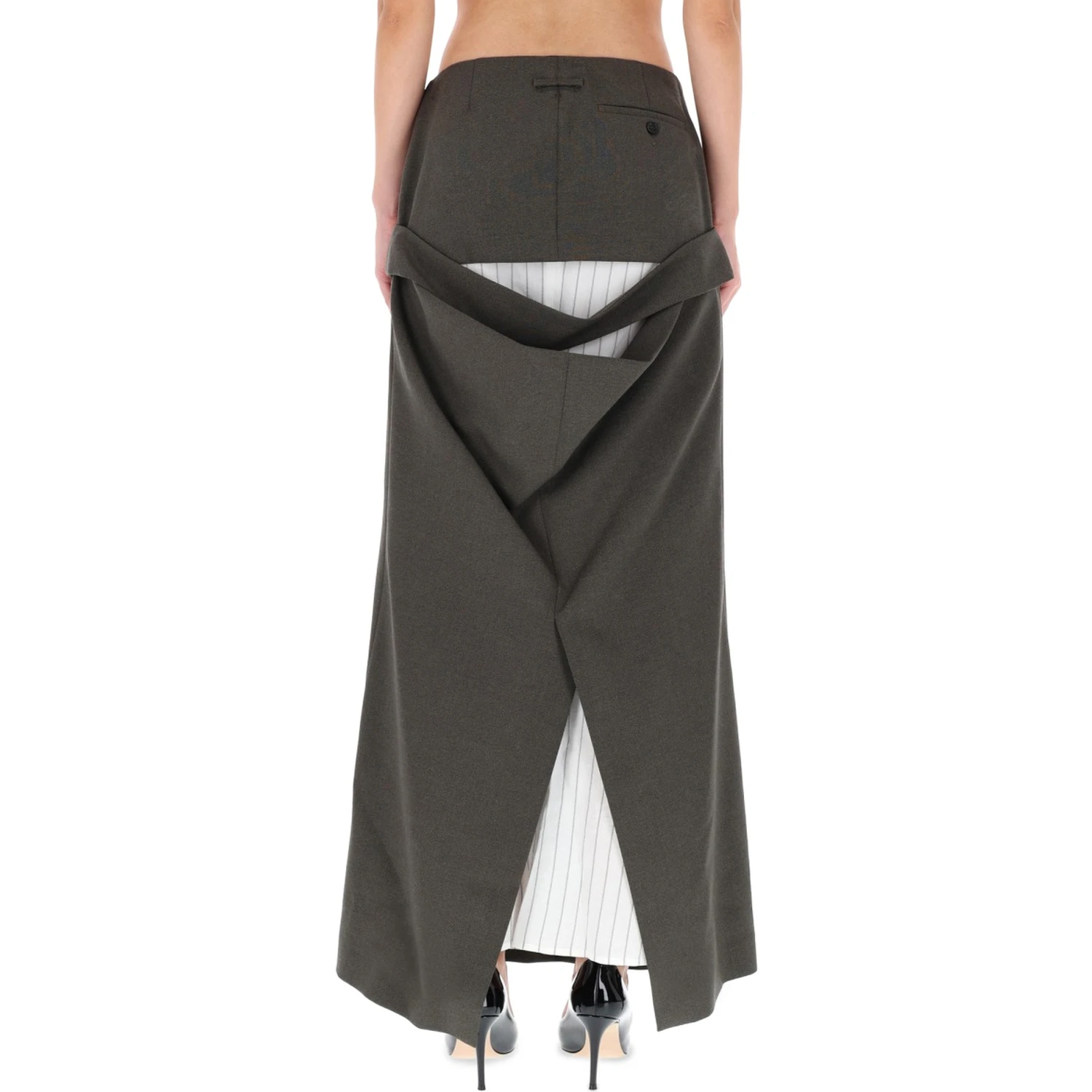 DECONSTRUCTED SKIRT WITH MARTINGALE DETAIL
