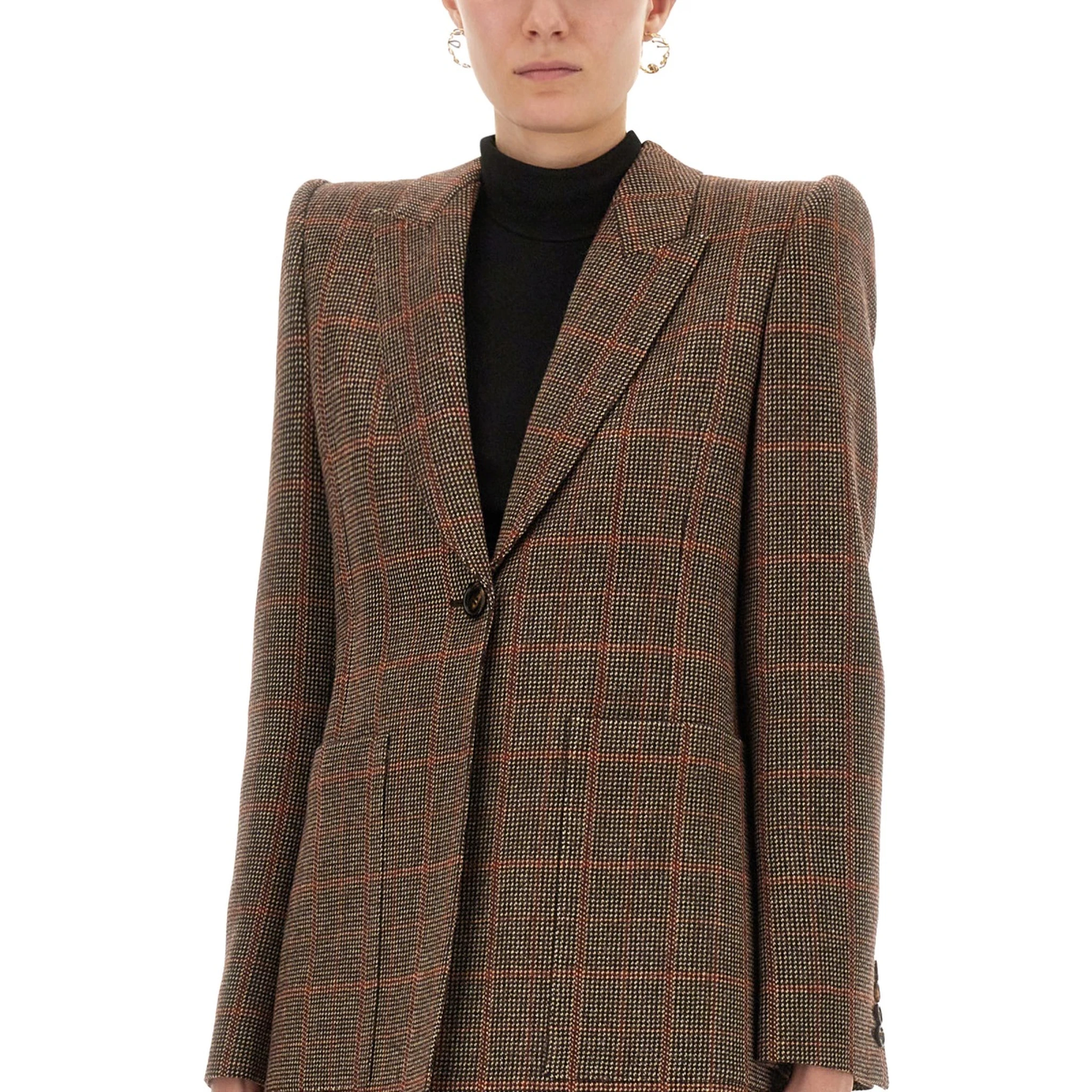 PLAID WOOL TAILORED JACKET