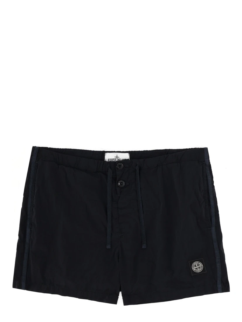 SWIMSUIT WITH LOGO PATCH