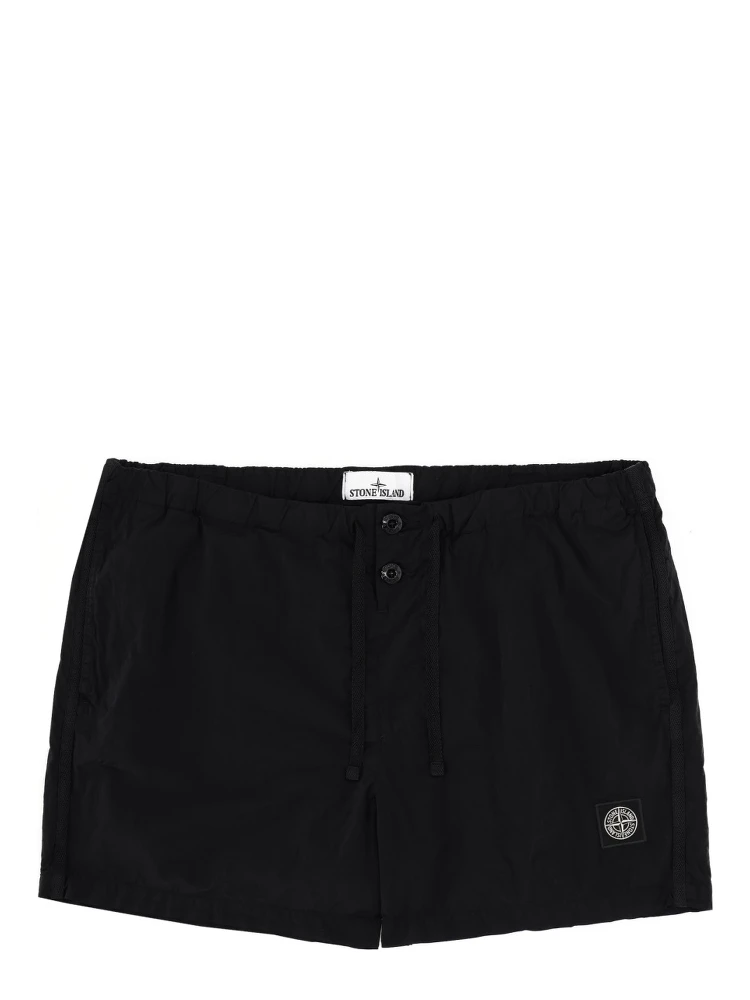 SWIMSUIT WITH LOGO PATCH
