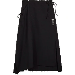 "UNIFORM RAW" MIDI SKIRT