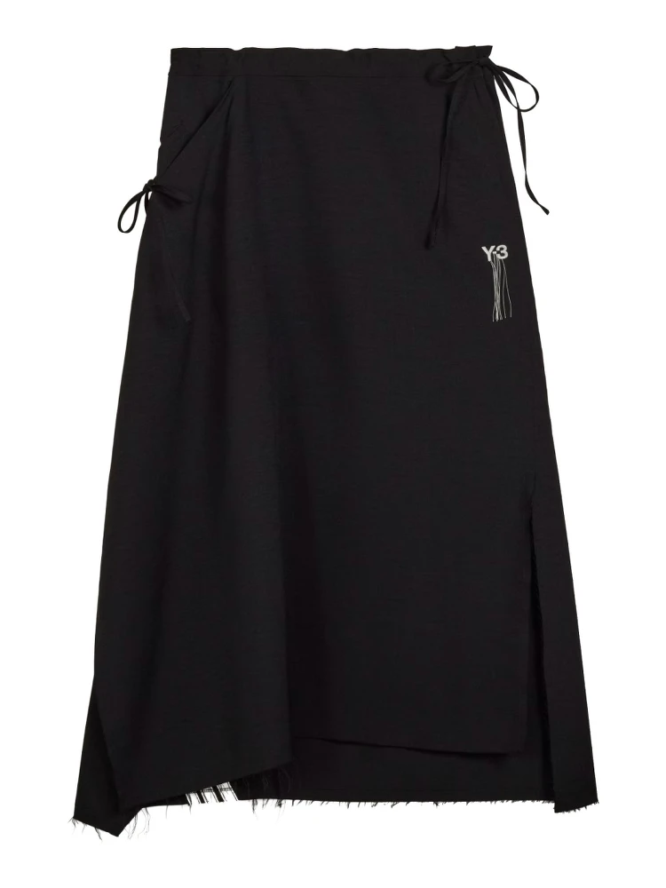 "UNIFORM RAW" MIDI SKIRT