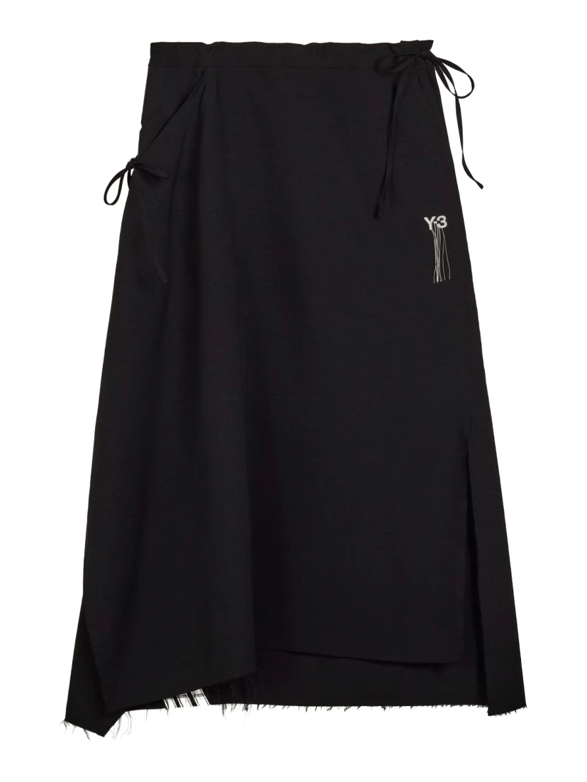 "UNIFORM RAW" MIDI SKIRT