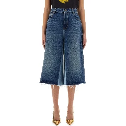 PATCHWORK DENIM BERMUDA SHORTS