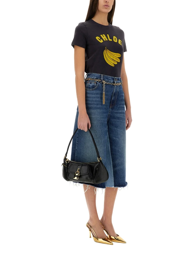PATCHWORK DENIM BERMUDA SHORTS alternative