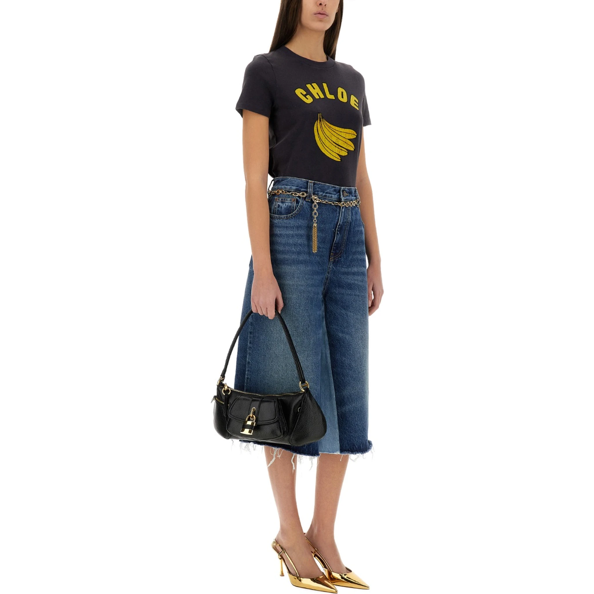 PATCHWORK DENIM BERMUDA SHORTS