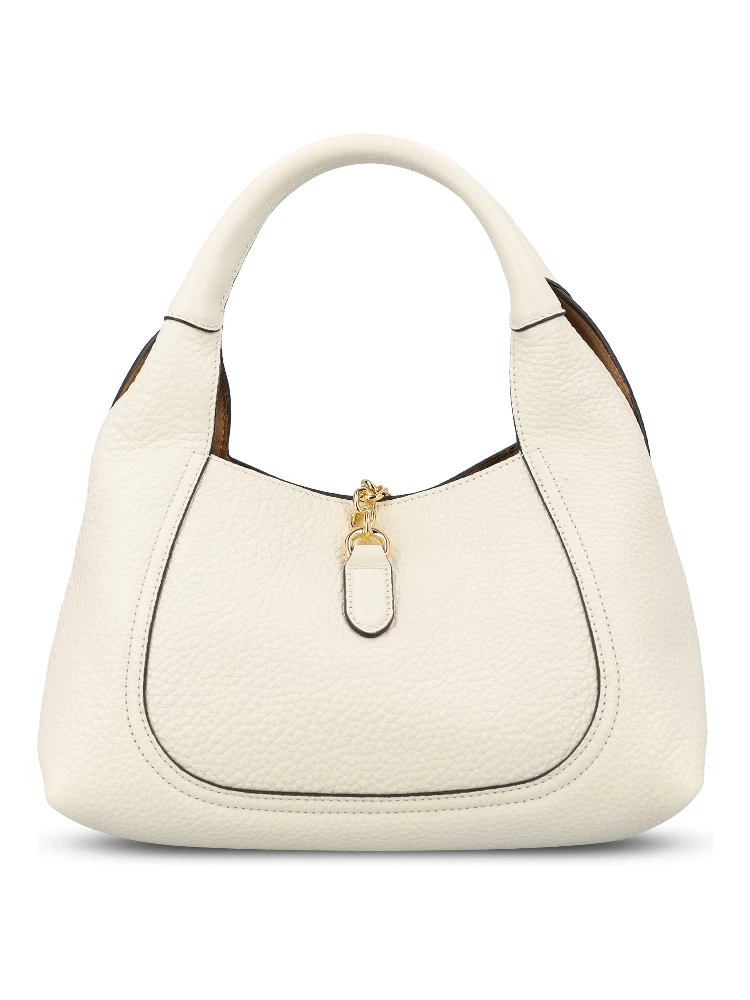 Softbit maxi shoulder bag in white grainy leather alternative