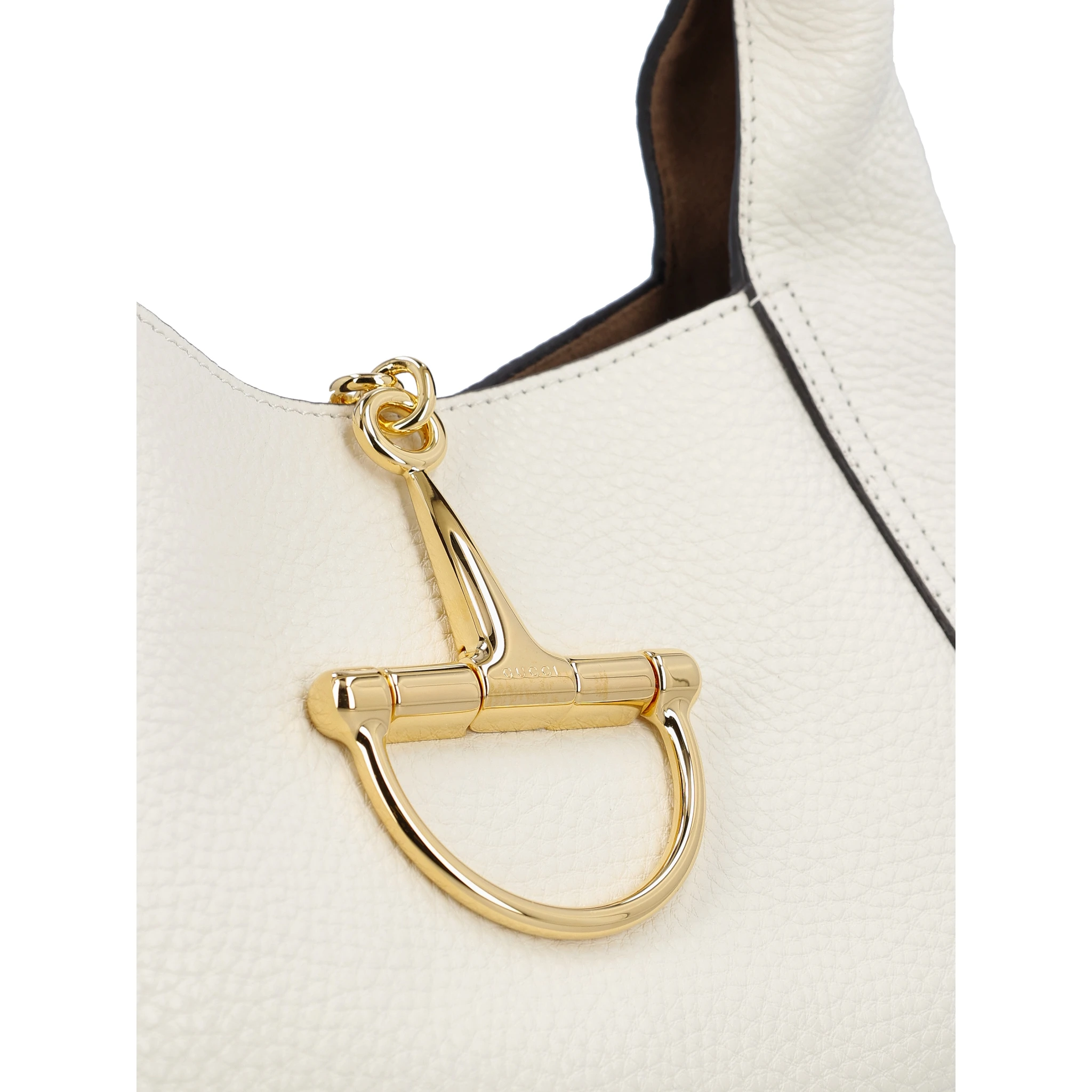 Softbit maxi shoulder bag in white grainy leather