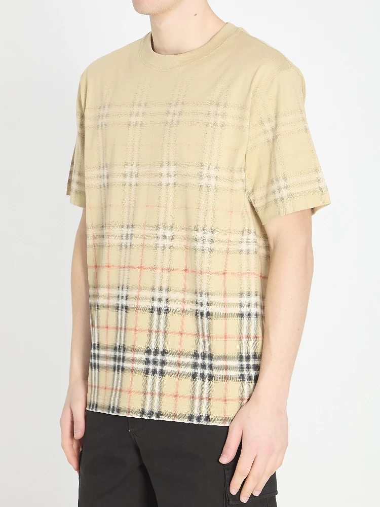 Check fade cotton T-shirt alternative