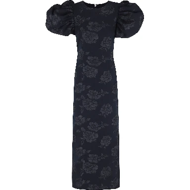 JACQUARD MIDI PUFF DRESS