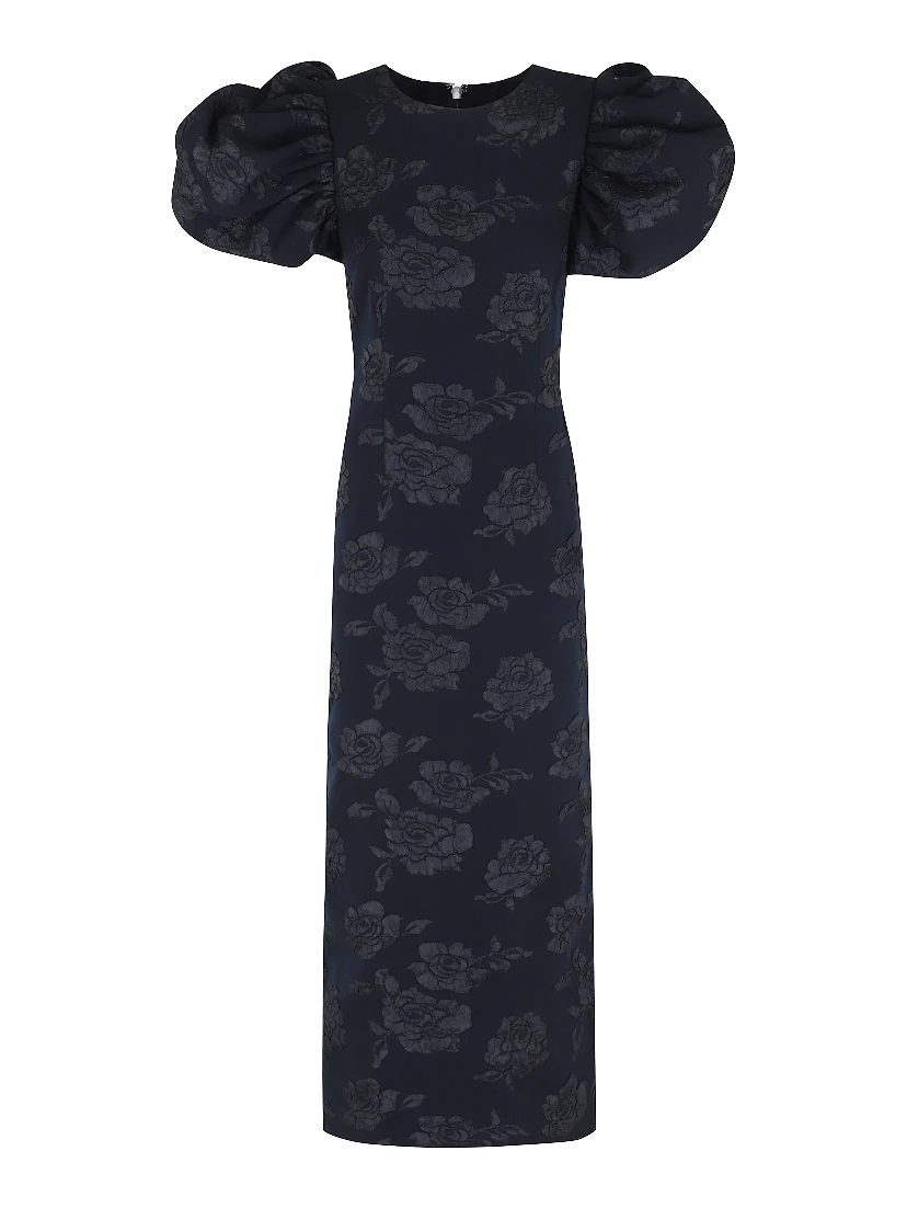 JACQUARD MIDI PUFF DRESS