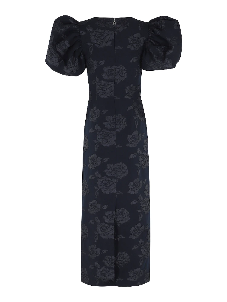 JACQUARD MIDI PUFF DRESS alternative