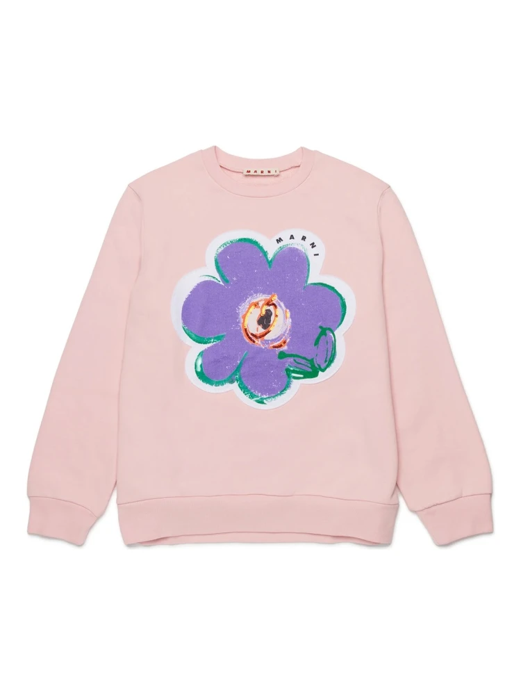 SWEATSHIRT WITH "FLOWER" LOGO