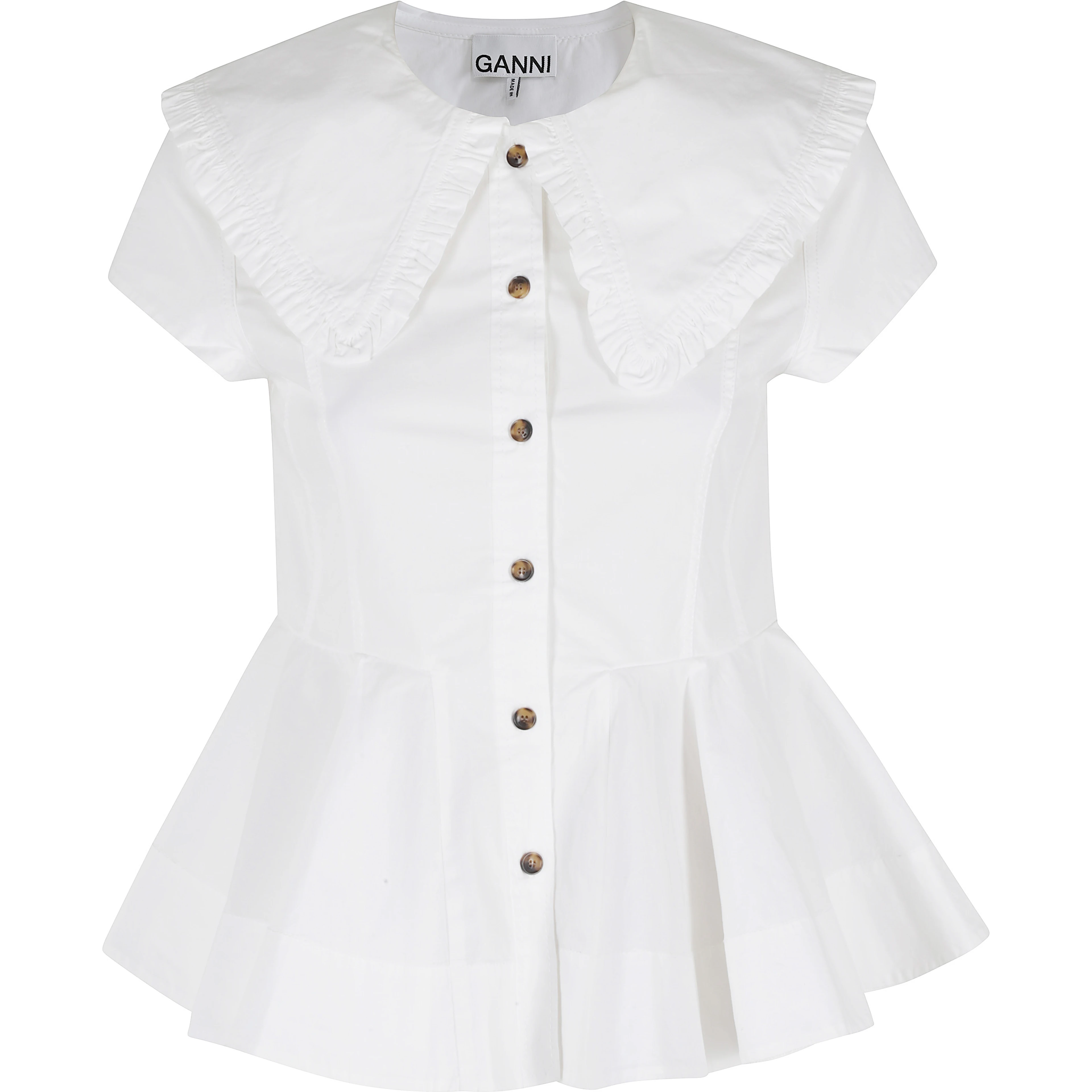 STRETCH COTTON PETER PAN COLLAR SHIRT