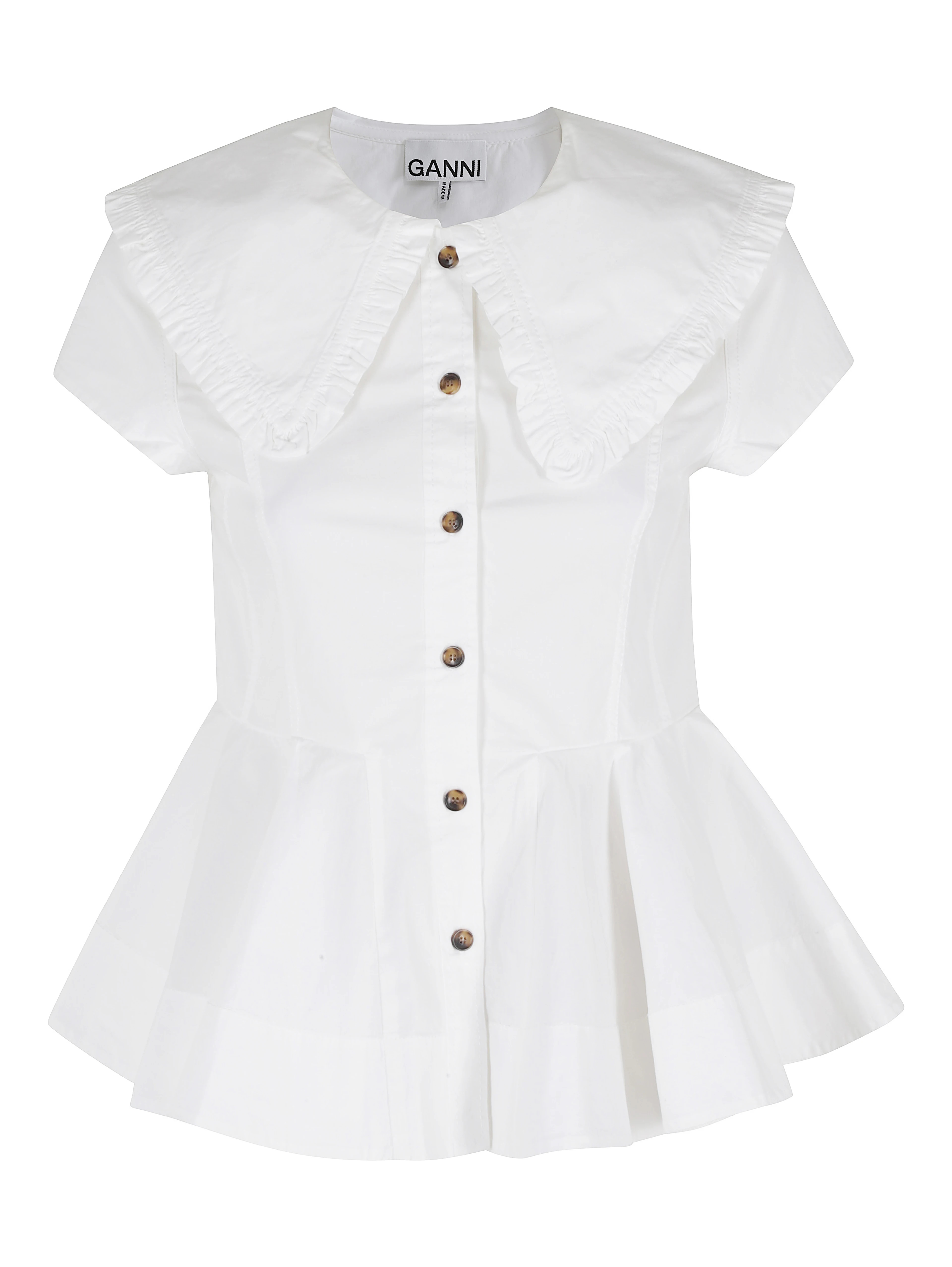 STRETCH COTTON PETER PAN COLLAR SHIRT