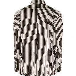 بليزر مخطط من الفسكوز بصف أزرار واحد