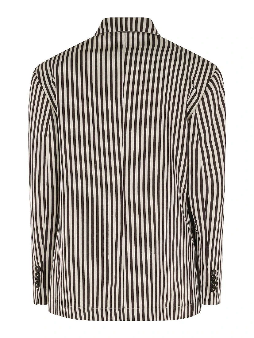 بليزر مخطط من الفسكوز بصف أزرار واحد