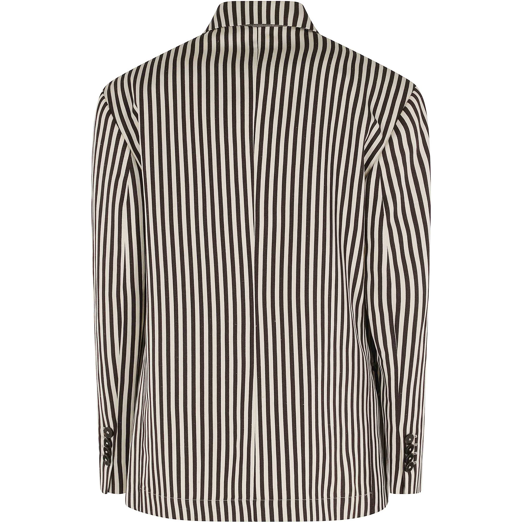 بليزر مخطط من الفسكوز بصف أزرار واحد