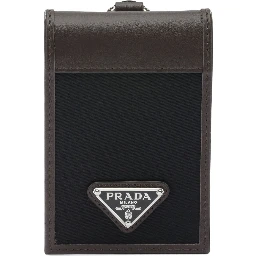 "Prada Speedrock" Re-Nylon and leather cards holder