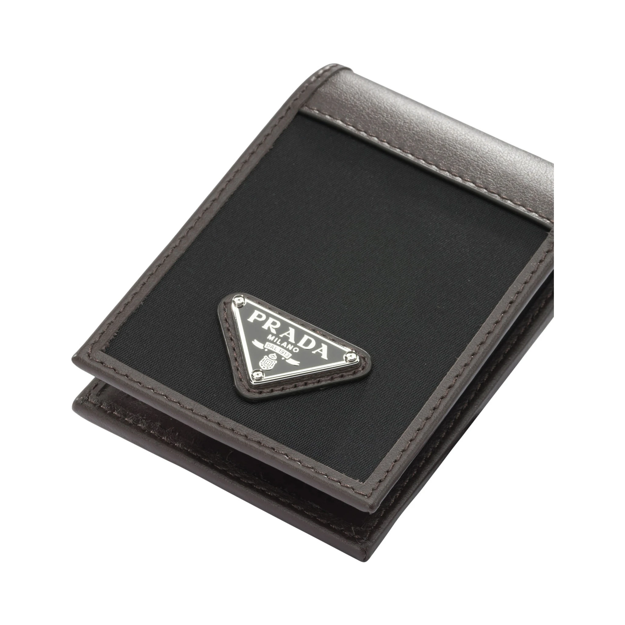 "Prada Speedrock" Re-Nylon and leather cards holder