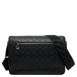 black Medium GG emblem crossbody bag